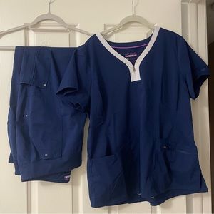 Navy Matching Scrub Set - Healing hands (XL)